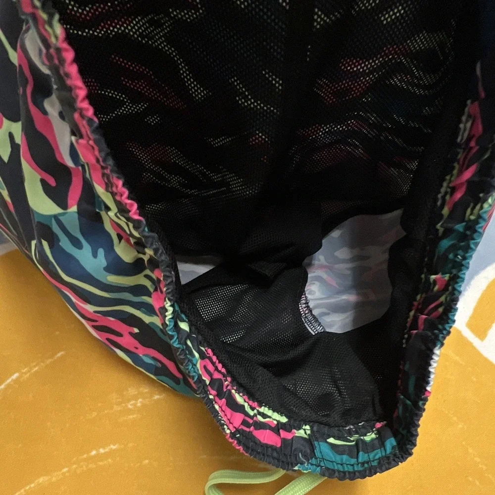 Under Armour Boys YSM Multicolor Camo Swim Shorts Lined Elastic Drawstring